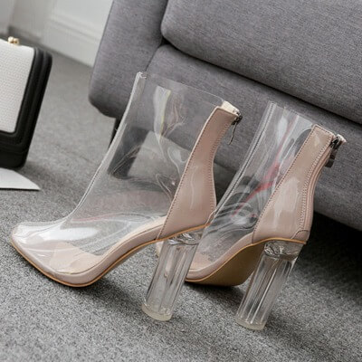 Summer transparent ankle boots